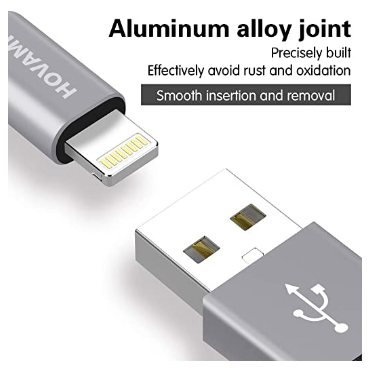 HOVAMP iPhone Charger, MFi Certified Lightning Cable 5 Pack (3/3/6/6/1...
